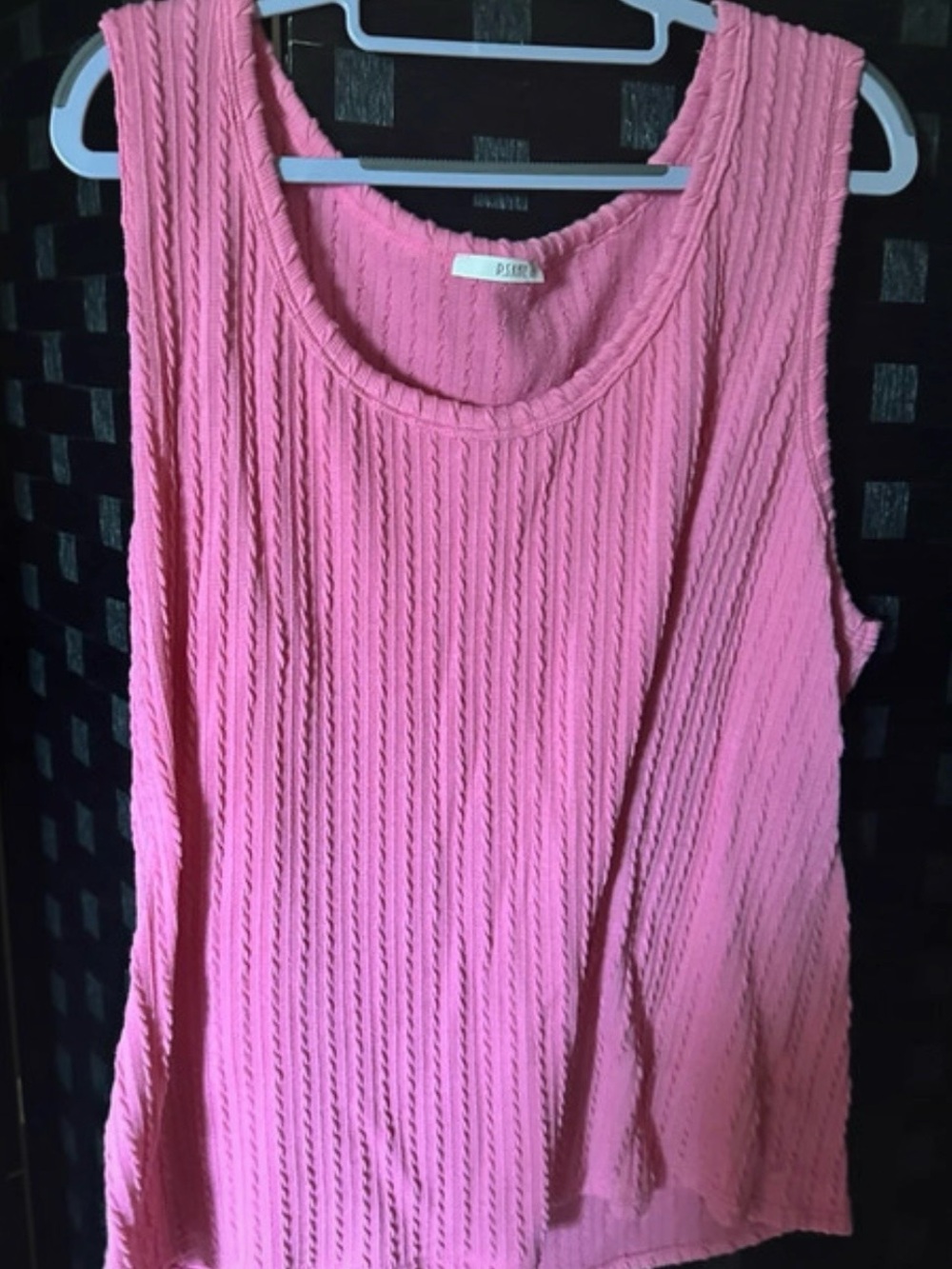 Women's Pink Textured Tank Top by P.S. Kate